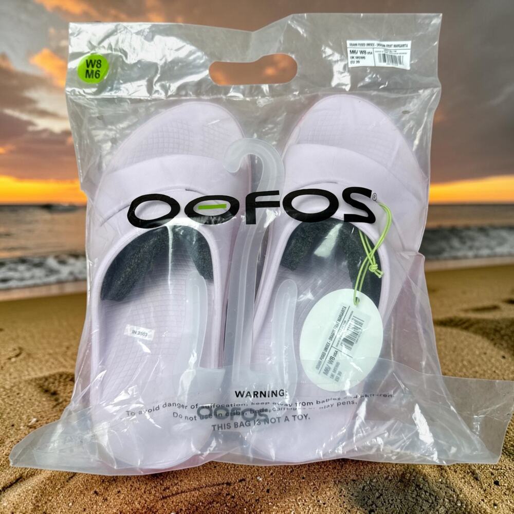 OOFOS OOahh Fused Slide Sandals Womens 8 Mens 6 Dragon Fruit Margarita Recovery
